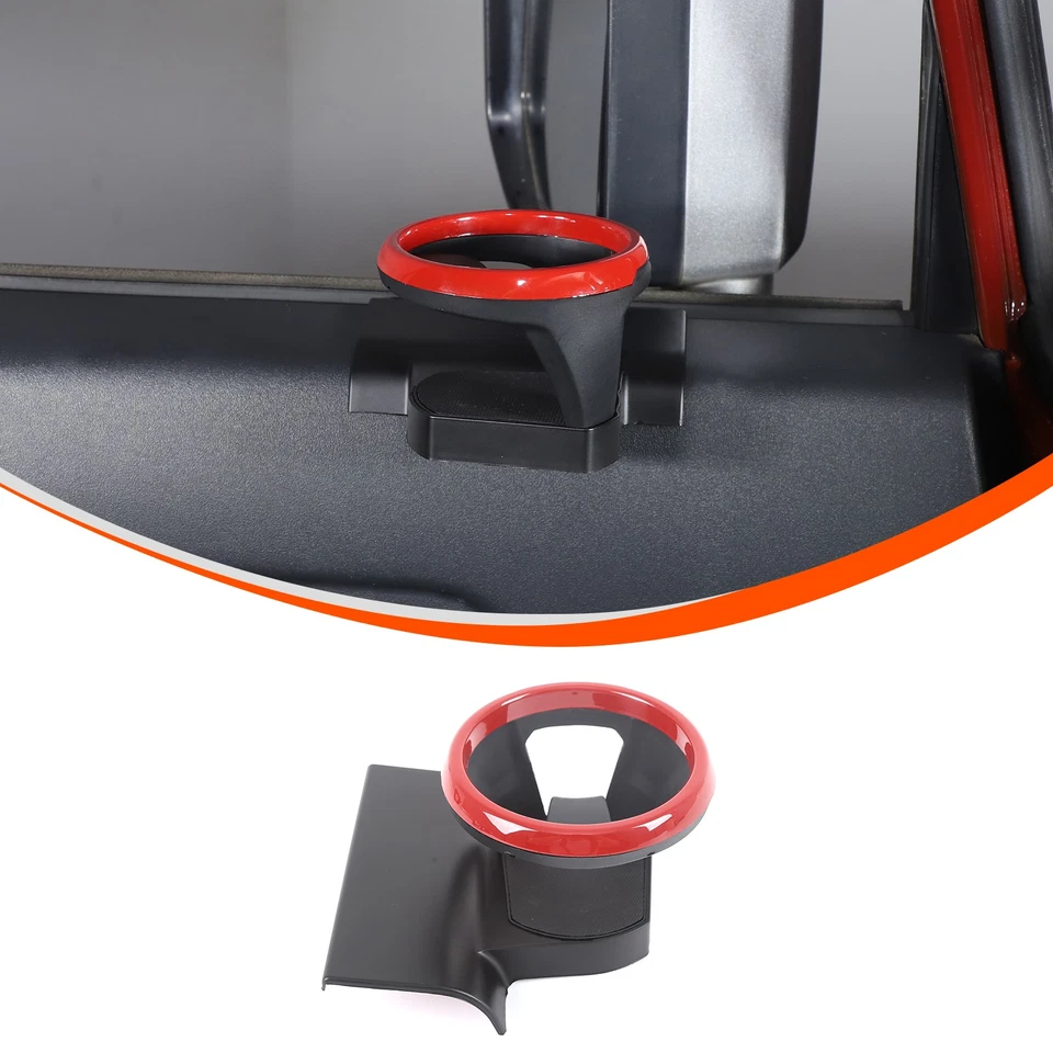 Panel de puerta interior lateral izquierdo portavasos ABS anillo rojo para Toyota FJ Cruiser 2007-21 Foto 1 de 4