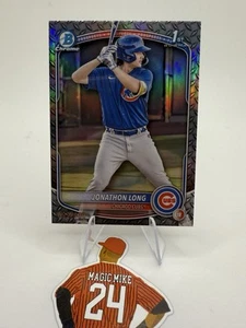 Jonathon Long 2025 1st Bowman Chrome Prospects Steel Metal Refractor /100 Cubs - Picture 1 of 2