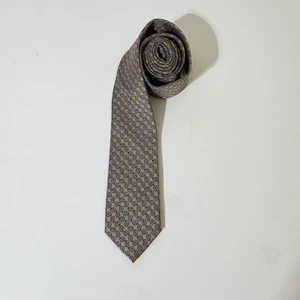 Cravatta Pronto Uomo cravatta collo seta motivo paisley oro e blu - Foto 1 di 5