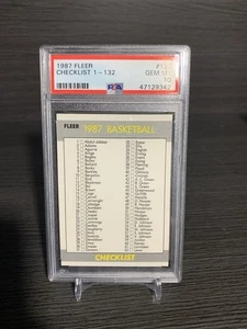 1987 Fleer Basketball Checklist #132 1-132 PSA 10 GEM MT RARE - Picture 1 of 2