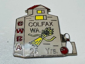 Old Vintage WBA Lapel Pin Women Bowling Alliance Colfax WA Almota Grain Elevator - Picture 1 of 2