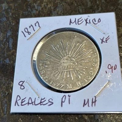 1877 Mexico 8 Reales - Silver! RARE POTOSI MINT Pi *Full Libertad & Cap! CHEAP! - Image 1 of 4