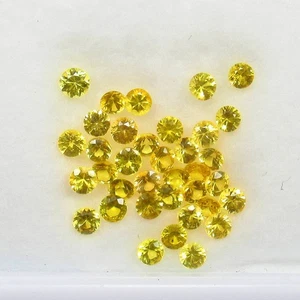 Zaffiro Giallo Lucentezza Naturale 3,05 Ct Bellissimo Tondo Set 36 Pezzi-2259 - Foto 1 di 2