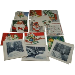 Lote de 12 tarjetas de Navidad años 40 años 50 sin usar con sobres y caja - Imagen 1 de 6