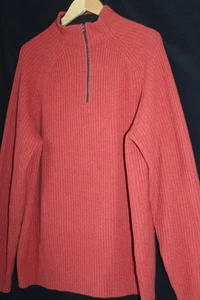 NEW NWOT Island Soft Mens L Burnt Orange 100 % Cashmere Sweater - Picture 1 of 5