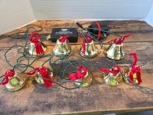 1990 Musical Christmas Bells 9 Bells Plays  Carols, Holiday Decor Gold Bells - Picture 1 of 5