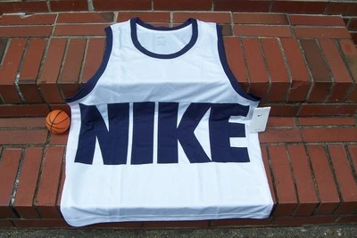 NUEVA Camiseta sin mangas Nike Baloncesto LOGO GRANDE Blanca Azul Marino Dri-Fit Para hombres XL/XLarge Foto 1 de 4