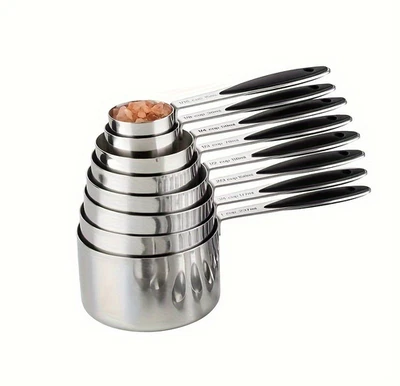 Juego de tazas medidoras de colores, cucharas medidoras de acero inoxidable Foto 1 de 4