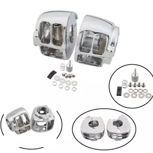 Chrome Motorcycle Hand Switch Housing Cover For Harley Touring Glide Sportster - Foto 1 di 11