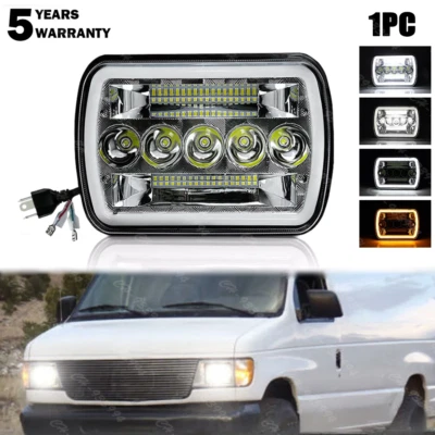 Faro LED 5x7 7x6 haz alto bajo para Ford E-100 E-150 E-250 E-350 Econoline Foto 1 de 4