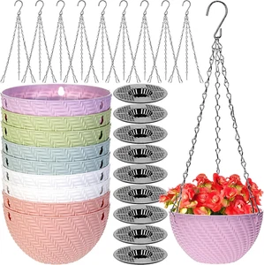 10 Pack Mini Hanging Planters Garden Self-Watering Flower Plant Pot Container... - Picture 1 of 12