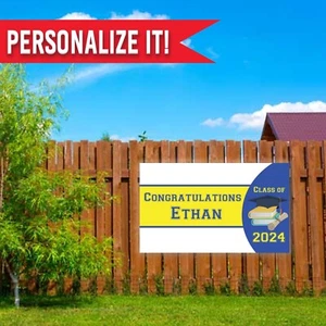 3ft Class of 2024 Personalized Graduation Banner | Custom Graduation Banner - Picture 1 of 2