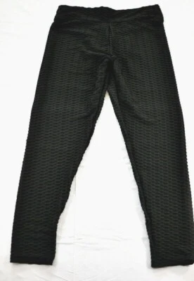 Mujer Activewear Legging Talla 2XL Negro Elástico Cintura Elástico Texturizado   Foto 1 de 4