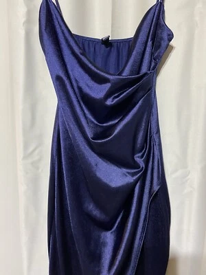Windsor Blue Satin Formal Dress Sz Large Homecoming - Image 1 of 4