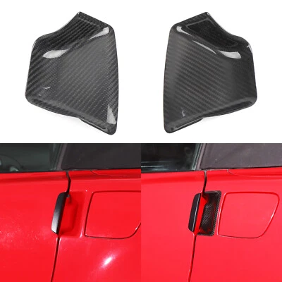 Cubierta de moldura de tazón de manija de puerta exterior de fibra de carbono real para Corvette C6 2005-13 Foto 1 de 4