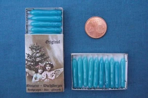 ECHTE handgezogene MINIATUR - WACHSKERZEN blau Sort E-2 +++++ Dekoartikel +++++ - Bild 1 von 1