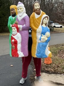 Union Don Featherstone Christmas Nativity Blow Mold Mary Jesus Wise Kings - Picture 1 of 1