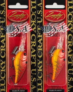 (LOT OF 2) LUCKY CRAFT LC 1.0D-7 3/8OZ LC-1-0D7-459 RAYBURN RED E3105 - Picture 1 of 3