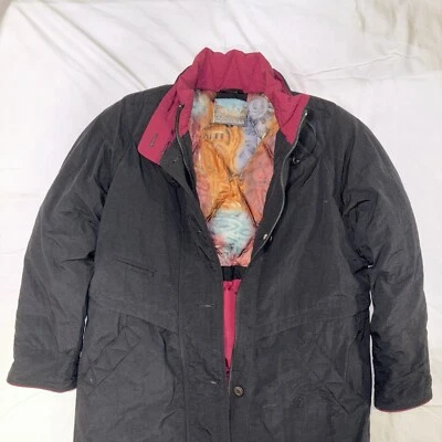 Vintage Cyclone Parka Jacket Womens Size 12 Black Down Puffer Long Insulated 90s - Image 1 of 4