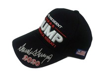 Black Embroidered White Letters Adjustable Visor Cap Hat 3 Stars Trade Winds Trump 2020