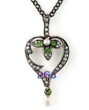 Girlfriend'' Romantic Gift Pendant # Antique Look Rose Cut Diamond 925 Silver