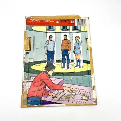 星际迷航框架托盘拼图 Kirk Spock Uhura 复古惠特曼 1976 完整 — 第 1/4 张图片