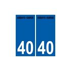 40 Sorde-l'Abbaye logo autocollant plaque stickers ville - Angles : droits