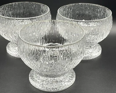 LOTE DE 3 CUENCOS CON PATAS DE VIDRIO TRANSPARENTE IITTALA KEKKERIT PLATOS POSTRE ART DECO 12 OZ Foto 1 de 4