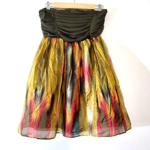 Vestido Miss Sixty M60 sin tirantes transparente colorido talla 10 100 % seda - Imagen 1 de 5