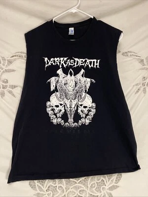Dark As Death Corte Sin Mangas Banda de Metal Camiseta sin Mangas Negro Algodón Grande Foto 1 de 4