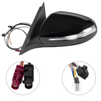 Черное левостороннее зеркало для Mercedes Benz W205 C класса C180 C250 C300 2014-2021 - Изображение 1 из 4