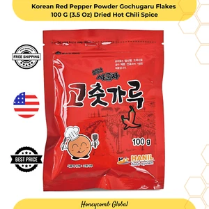 Korean Red Pepper Powder Gochugaru Flakes 100G (3.5 Oz) Dried Hot Chili Spice - Picture 1 of 10