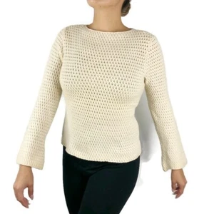 Manrico Damen 100 % Kaschmir dick strukturiert Strick Rundhalsausschnitt Pullover M/L $ 1395 - Bild 1 von 12