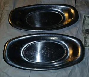 Reed & Barton 2pc Serving Trays/Plates Bread Trays/Plates Stainless 18/8 Vintage - Picture 1 of 16
