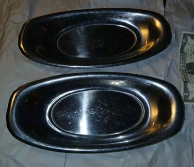 Reed & Barton 2pc Serving Trays/Plates Bread Trays/Plates Stainless 18/8 Vintage - Image 1 of 4