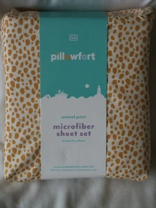 Pillowfort Microfiber Sheet Set Animal Print Cat Full Stucco Brown Cheetah New - Picture 1 of 6