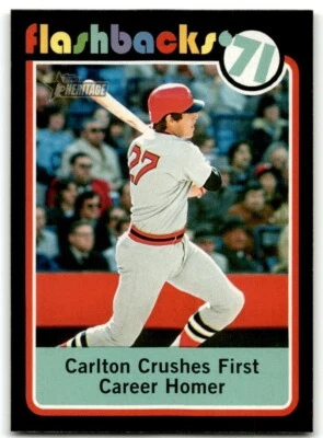 2020 TOPPS HERITAGE BASEBALL FLASHBACKS '71 CARLTON FISK BOSTON RED SOX #BF-9 - Image 1 of 2