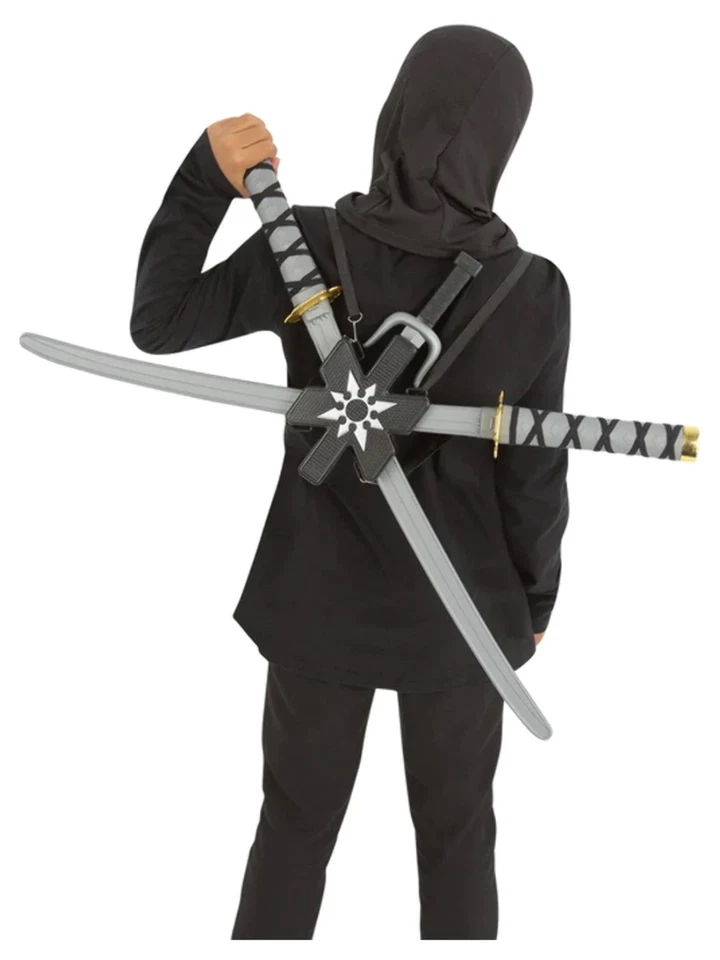 Mochila Ninja Asesino Ninjas Vestido Elegante Accesorio Juguete Arma Espadas Foto 1 de 1