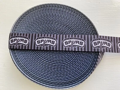5 YARDS of SAN ANTONIO SPURS NBA Basketball 7/8" Printed Grosgrain Ribbon - Image 1 of 3