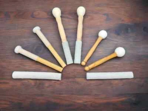 Crystal Singing Bowl Mallet Collection: Rubber, Bamboo, Suede and Combination - Picture 1 of 9