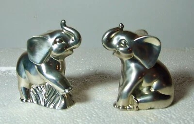 Salero y pimentero Lenox Classic Silver Elephant colección Kirk Stieff Foto 1 de 2