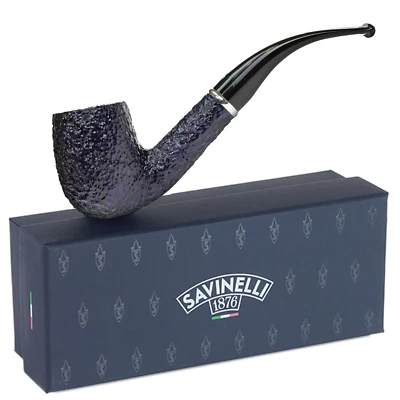 Pipa de tabaco Savinelli Arcobaleno azul rústico 606 KS 6mm filtros Briar NUEVO Foto 1 de 4