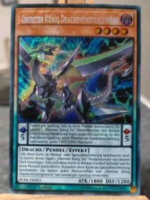 OBERSTER KÖNIG DRACHENFINSTERGEWÜRM - BLRR-DE063 Secret Rare / 1. Aufl NM Pendel - Bild 1 von 3