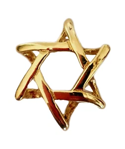 Colgante Estrella de David/Estrella Judía Oro 14K Líneas Curvas 0.87g - 15mmH #25 - Imagen 1 de 2