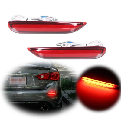 2x Luces de freno traseras LED rojas con señal de giro secuencial para Infiniti Q50 QX Nissan Foto 1 de 4