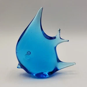 Fermacarte Pesce Tropicale Vetro Arte Blu Cobalto Leggende di Murano Artigianale - Foto 1 di 10