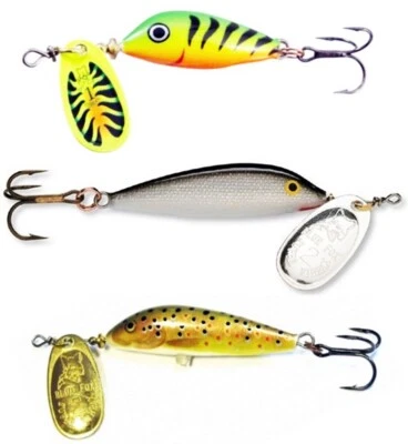 Nuevo en caja 3 Blue Fox Vibrax Minnow Spin VMS2 FT/S/TR 1/8 oz. Señuelos de lubina de trucha Panfish Foto 1 de 4