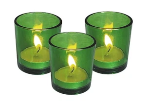 96 Green Glass Votive Tealight Candle Holder Wedding Party Decoration New Year - Picture 1 of 10