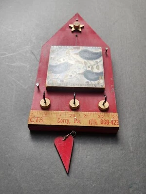 Lisa Kaus Art Wall Key Hook Wood Holder Bird Home Organizer Sculpture Corry PA - Image 1 of 4