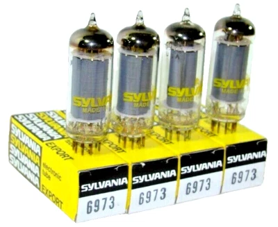 4x 6973 tube Sylvania NOS short bottle NOS 1970’s Very Strong Seeburg no 6CZ5 - Image 1 of 4